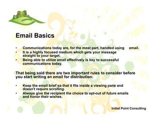 Email Techniques 101