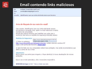 Email contendo links maliciosos 