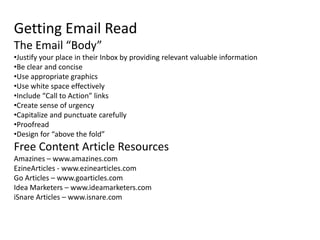 Why Does “Good” Email Work?Because people open emailfrom businesses they know and trust…