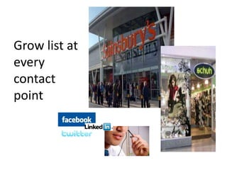 Grow list at
every
contact
point
 