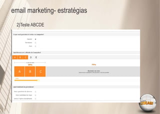 email marketing- estratégias
  2)Teste ABCDE
 