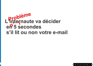 L’internaute va décider
en 5 secondes
s’il lit ou non votre e-mail
 