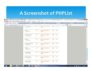  
A Screenshot of PHPList 
 