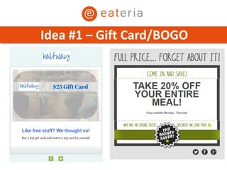 Idea #1 – Gift Card/BOGO
 
