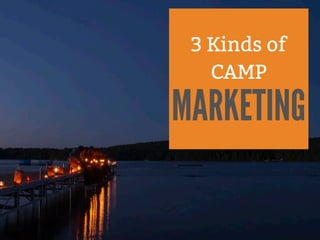MARKETING
3 Kinds of
CAMP
 