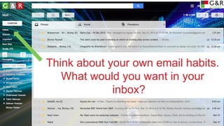 Think about your own email habits.
What would you want in your
inbox?

 