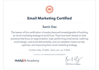 Email Marketing Certification - HubSpot