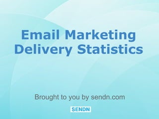 Email Marketing Delivery Statistics Brought to you by sendn.com 