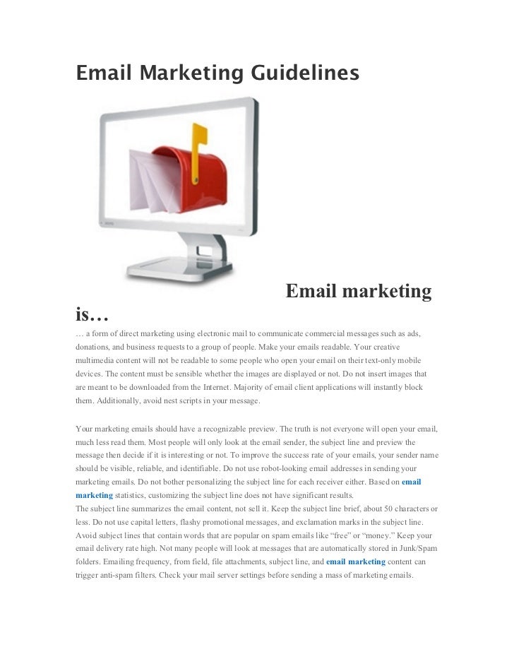 Email Marketing Guidelines Email Marketing Guidelines