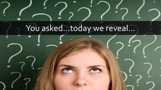You asked…today we#1
     What’s the reveal…
most asked question in
  email marketing?
 