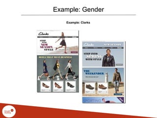 Example: Gender
Example: Clarks
 