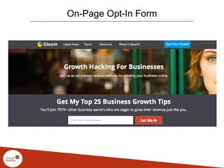 On-Page Opt-In Form
 