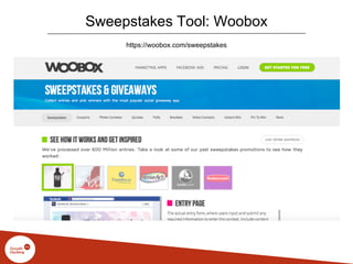 Sweepstakes Tool: Woobox
https://woobox.com/sweepstakes
 