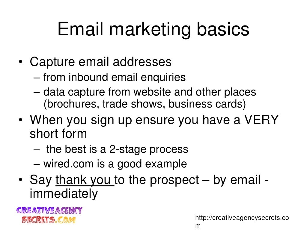 Cheat-Sheet notes: Email Marketing turning emails into leads