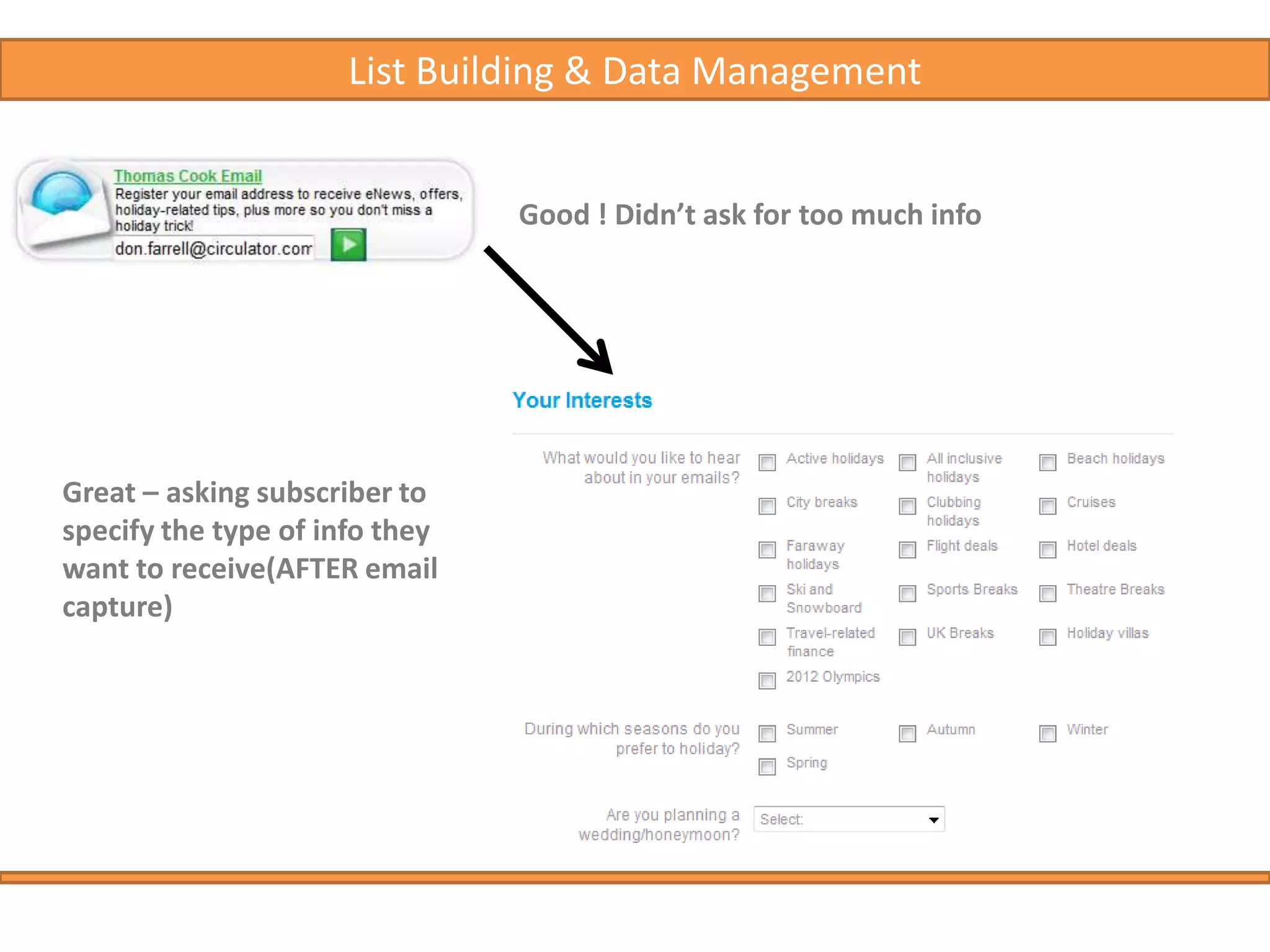  The aim is to get the reader off the email as quick as possible