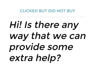 CLICKED BUT DID NOT BUY
Hi! Is there any
way that we can
provide some
extra help?
 