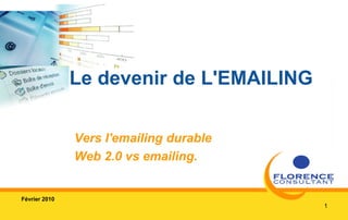 1 Le devenir de L&apos;EMAILING Vers l&apos;emailing durable Web 2.0 vs emailing. Février 2010 