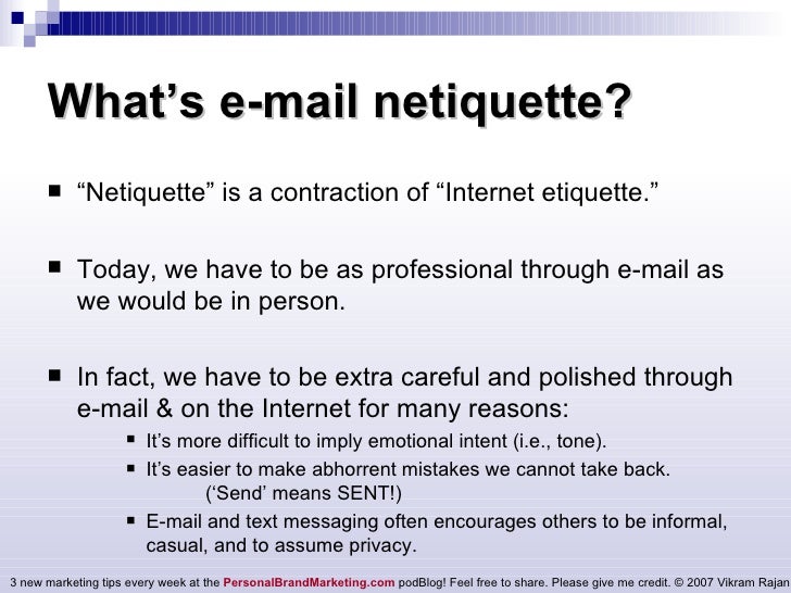 E Mail Netiquette
