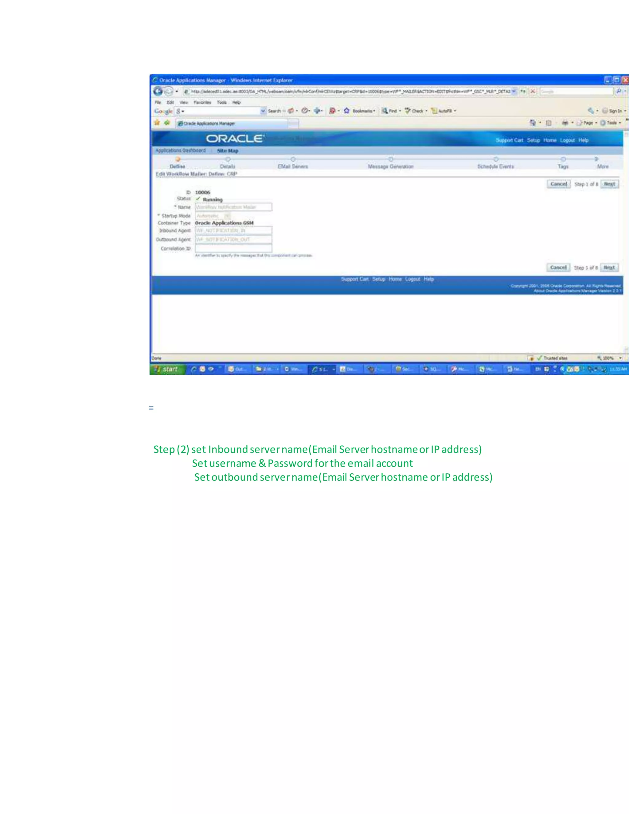 =
Step(2) set Inboundservername(Email ServerhostnameorIPaddress)
Setusername &Passwordforthe email account
Setoutboundservername(Email Serverhostname orIPaddress)
 