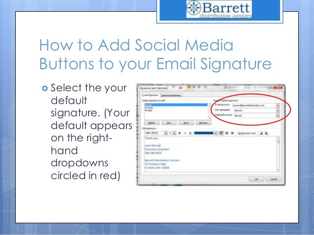 add social media icons to email signature outlook 2018