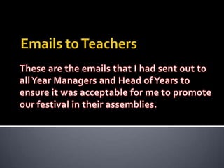 Emails to Teachers for Auditions