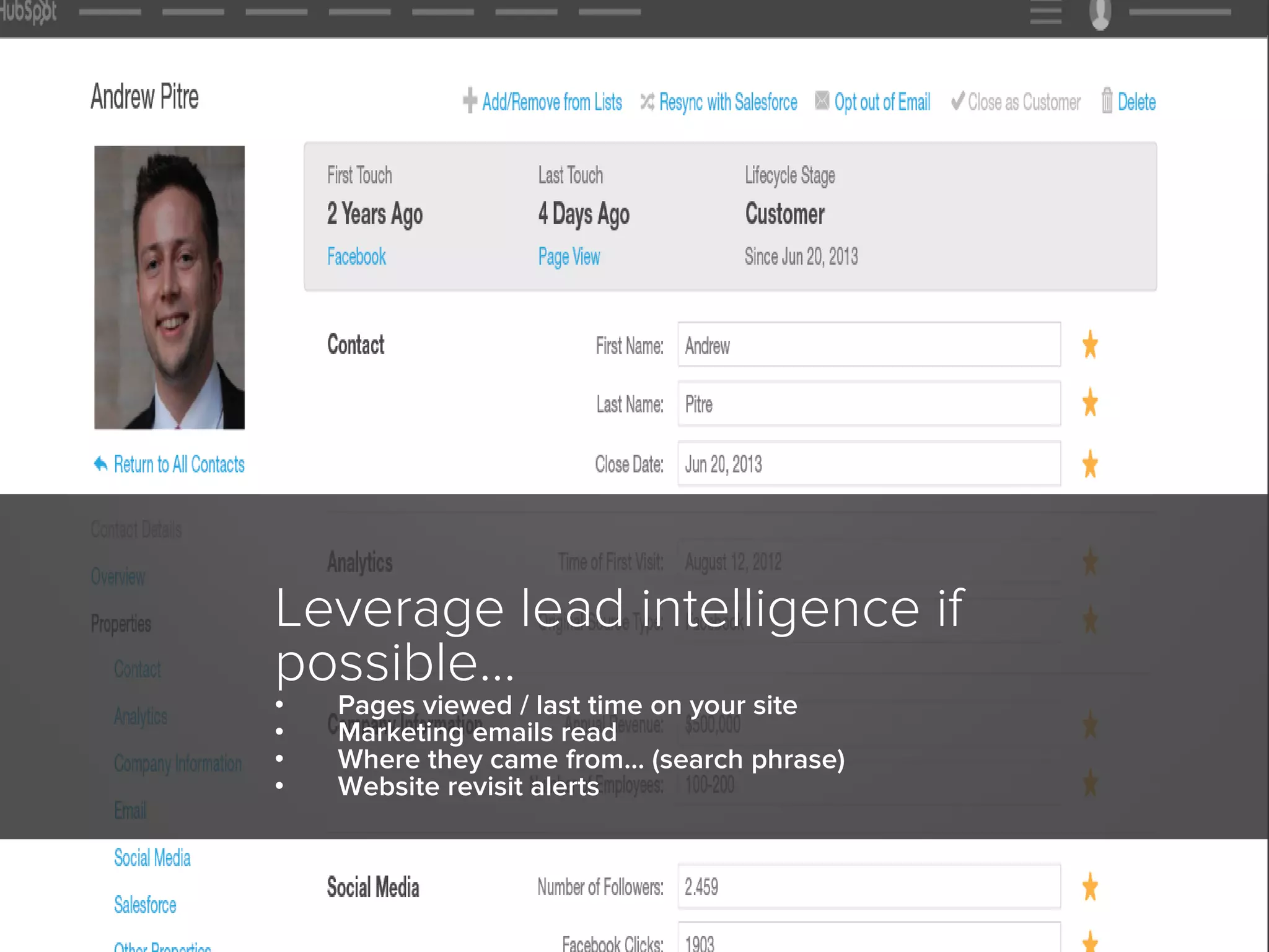 WHAT IS A
KEYWORD?

PERSPECTIVE:
Consumer/
Prospect

Leverage lead intelligence if
possible…
•
•
•
•

Pages viewed / last time on your site
Marketing emails read
Where they came from… (search phrase)
Website revisit alerts

 