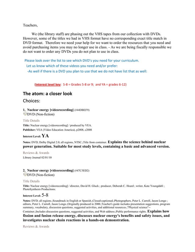 Email to Teachers re: List of VTs for Selection | DOCX