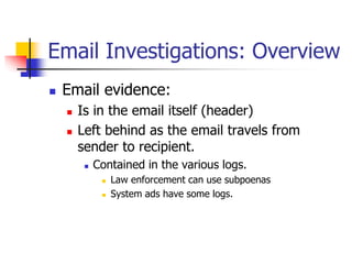 Computer Email Log For Evidence EmailTracing.ppt