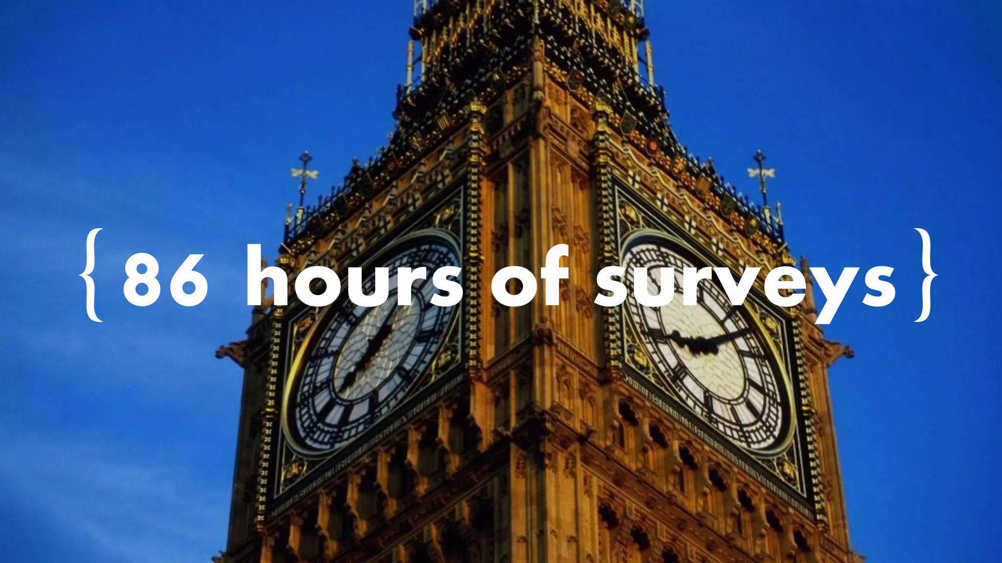 {86 hours of surveys}  