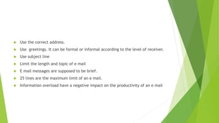 Email writing and types of messages | PPTX