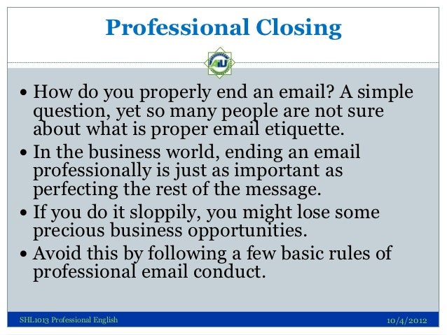 writing professional e mail