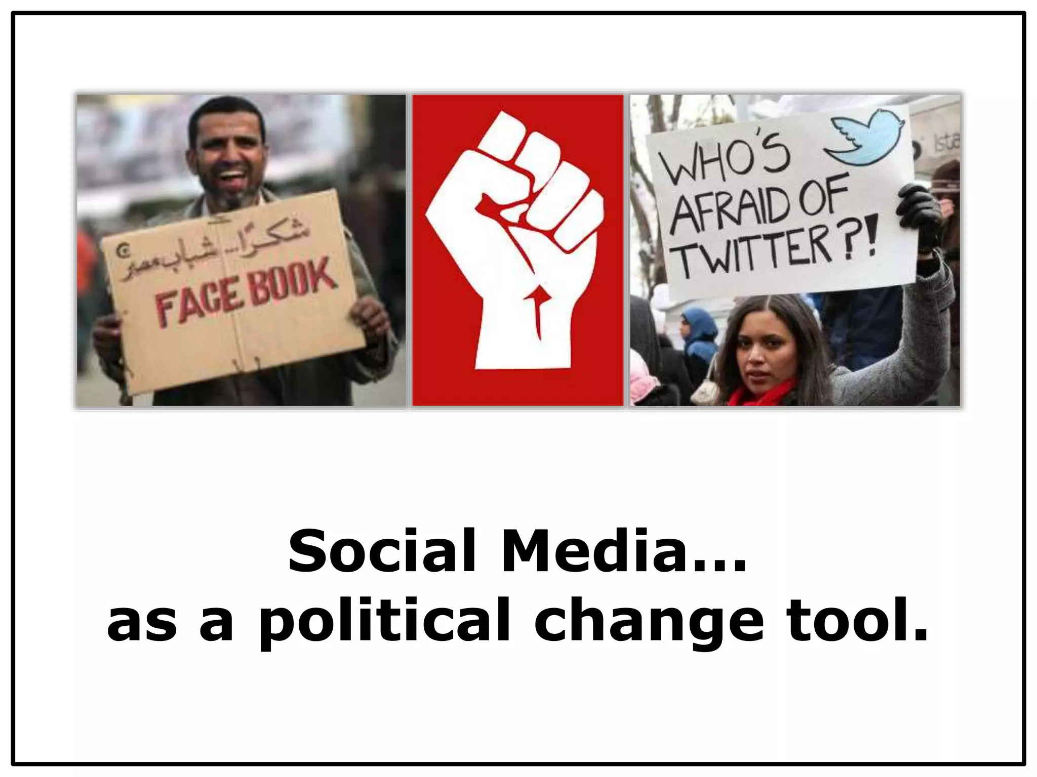 Social Media…
as a political change tool.
 