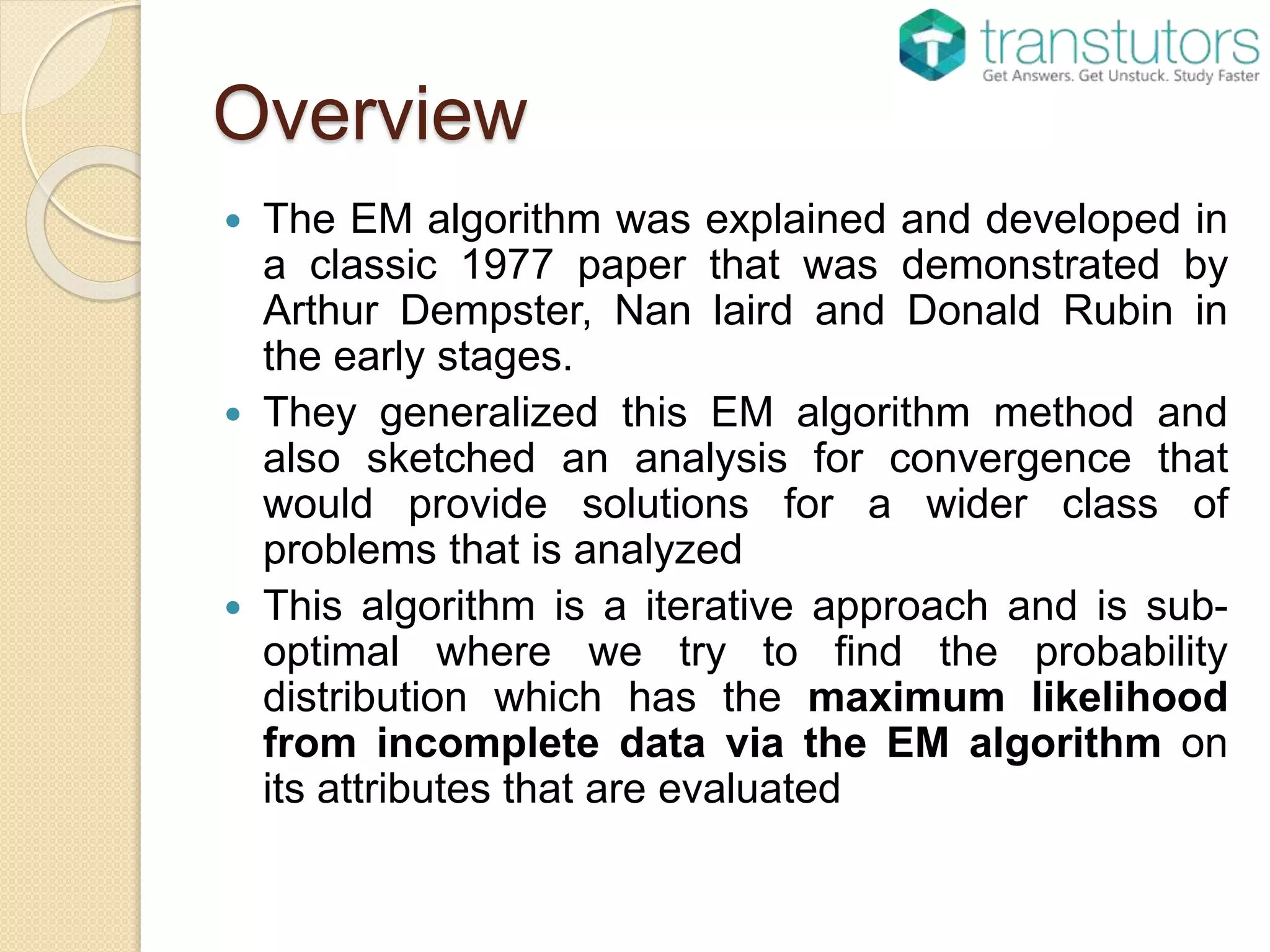Em Algorithm | Statistics | PPT