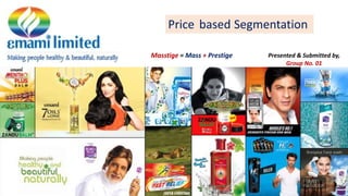 basedPrice Segmentation
Masstige = Mass + Prestige Presented & Submitted by,
Group No. 01
 