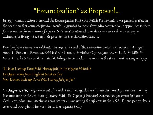 Emancipation Key Note Lecture In Trinidad And Tobago 2015