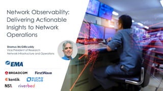 Network Observability:
Delivering Actionable
Insights to Network
Operations
Shamus McGillicuddy
Vice President of Research
Network Infrastructure and Operations
 