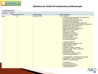 Biblioteca de Tarefas (Procedimentos) de Manutenção
 