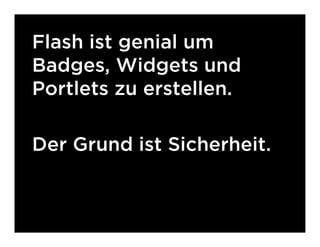 Emanzipiertes JavaScript und das Coming Out der Flash Community