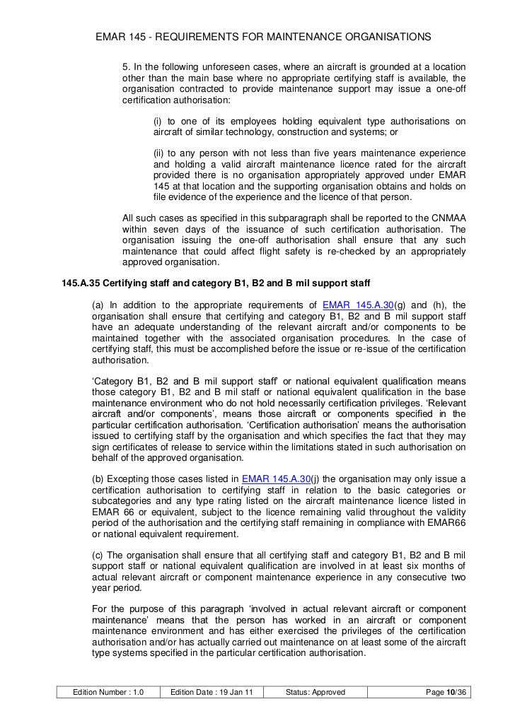 Emar 145 Pdf _ MAA-NOR’s requirements for EMAR 145 applications – NTBA