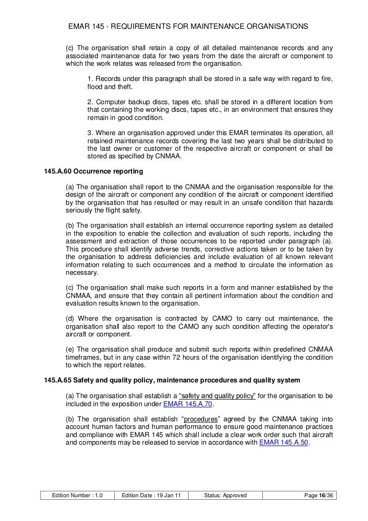 Emar 145 Pdf _ MAA-NOR’s requirements for EMAR 145 applications – NTBA