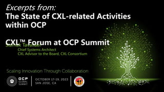 Ocp Cxl CXL at OCP | PPTX