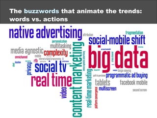The buzzwords that animate the trends:
words vs. actions
©2013 eMarketer Inc.