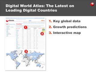 Digital World Atlas: The Latest on Leading Digital Countries 1.  Key global data 2.  Growth predictions 3.  Interactive map 