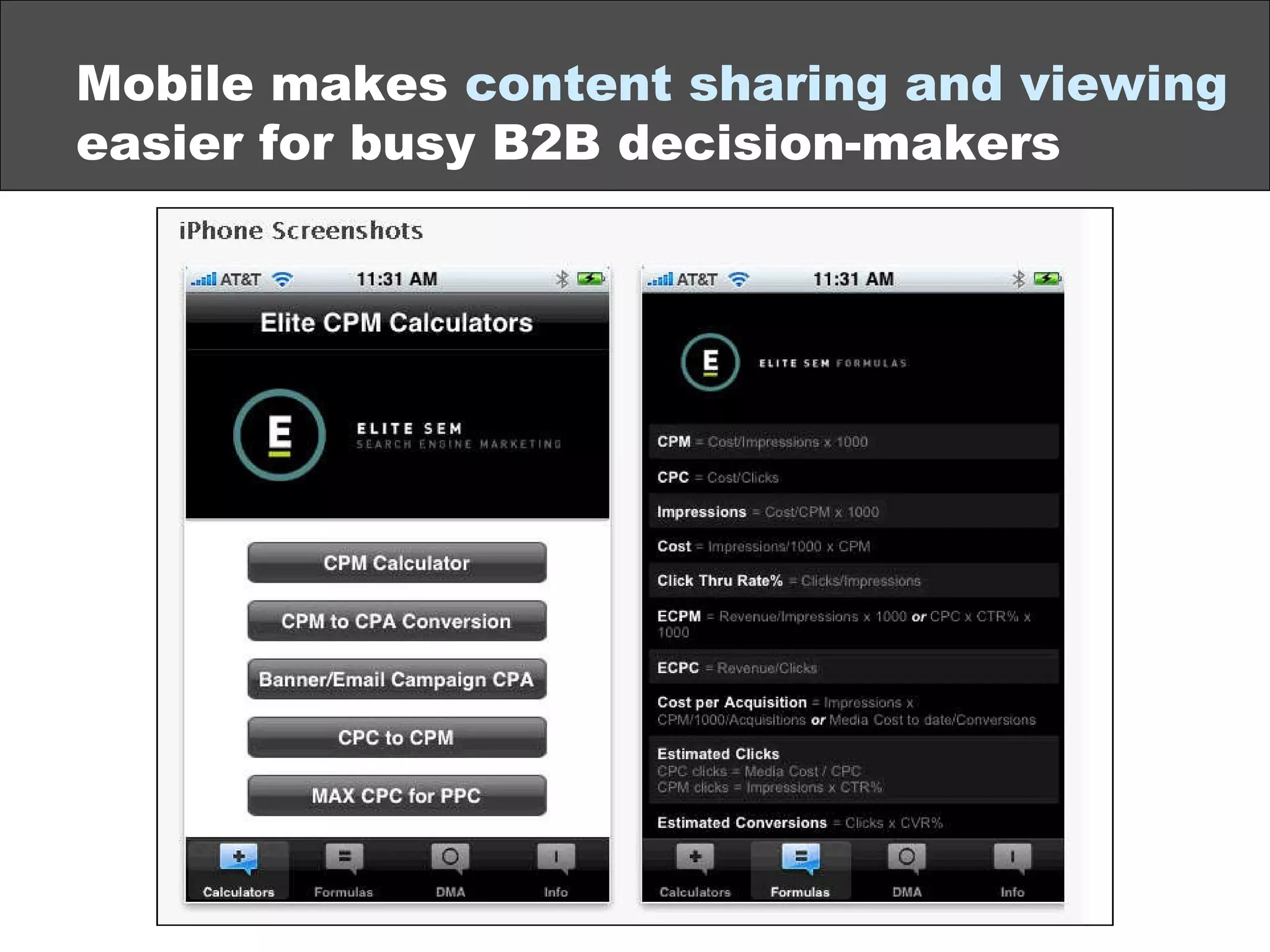 Mobile makes  content sharing and viewing  easier for busy B2B decision-makers 