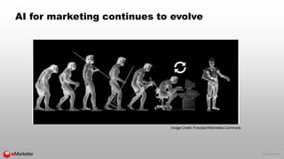 © 2016 eMarketer Inc.
AI for marketing continues to evolve
Image Credit: Fonytas/Wikimedia Commons
 