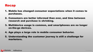 © 2016 eMarketer Inc.
Recap
1. Mobile has changed consumer expectations when it comes to
purchases.
2. Consumers are bette...