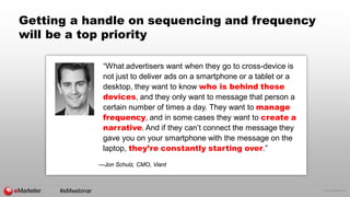 © 2016 eMarketer Inc.
Getting a handle on sequencing and frequency
will be a top priority
“What advertisers want when they...