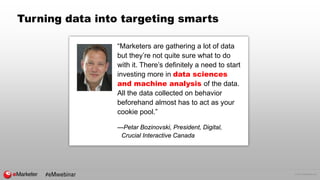 © 2017 eMarketer Inc.
Turning data into targeting smarts
“Marketers are gathering a lot of data
but they’re not quite sure...