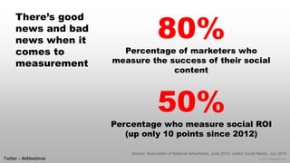 © 2014 eMarketer Inc. 
There’s good news and bad news when it comes to measurement 
80% 
Percentage of marketers who measu...