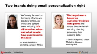 © 2017 eMarketer Inc.
Two brands doing email personalization right
“ We’re very focused on
the timing of when we
send our ...